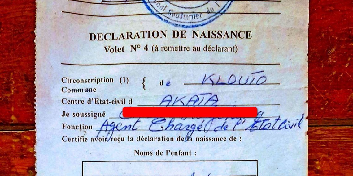 Togo : délivrance gratuite des actes de naissance